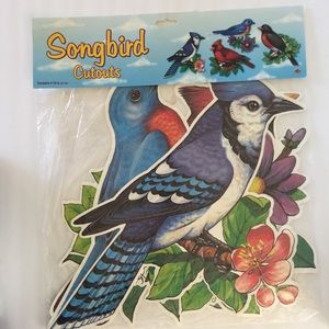4 VTG 1998 Beistle Songbird Die Cuts 16" Orig Pkg